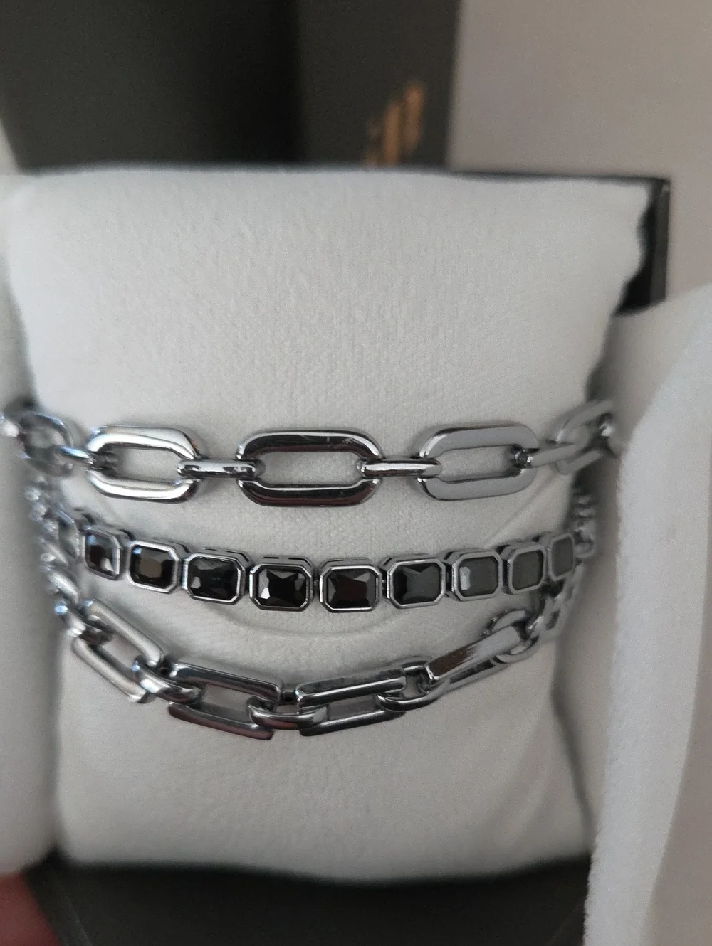 Women's Silver Chain Bracelet Set - Polished Multi-Link Design